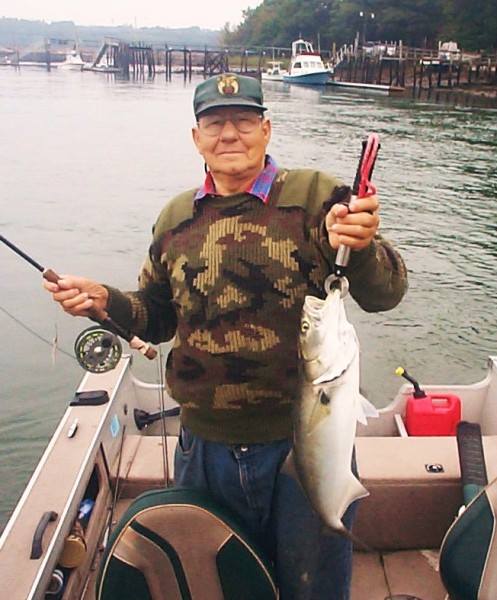 Jim Warner and a prized blue