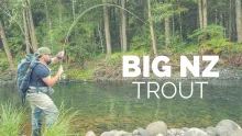 Video thumb for Big New Zealand Trout, exploring new water